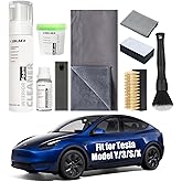 COSLAKE for Tesla Interior Cleaner Kit 9PCS, Foam Seat Cleaner Safe for Tesla Black & White Vegan Leather, with Screen Cleaner, Plastic Restorer, Car Detailing Kit for Model Y/3/S/X Accessories