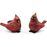 Napco Assorted 5.25 inch Glittered Red Cardinal Bird Figurines, Pack of 2 Sparkling Winter & Christmas Decor
