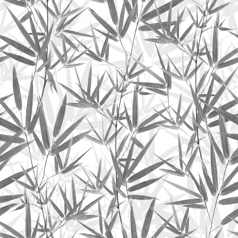 Muriva J67509 12 Just Like It Leaves Wallpaper Rolls - Grey, Medium