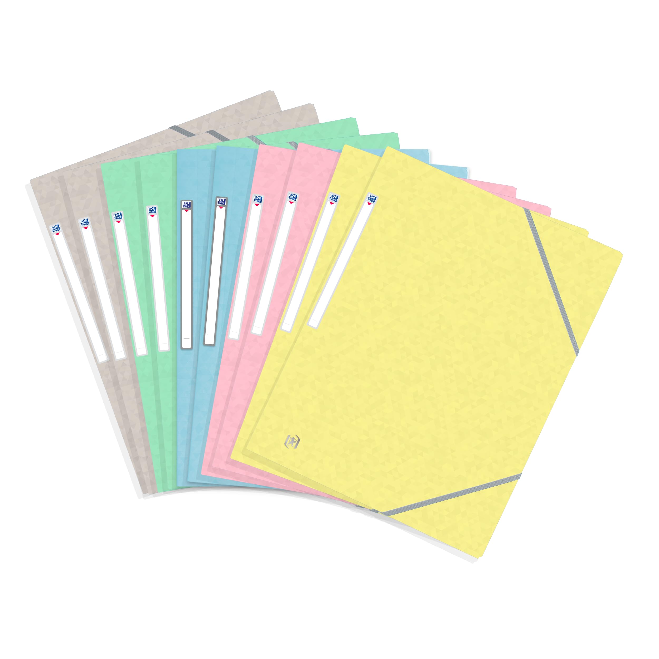 Oxford Document Wallets A4, Assorted Pastel Colours, Pack of 10