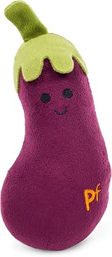 Petface Foodie Faces Aubergine Plush Dog Toy with Squeaker view 1