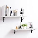 SONGMICS Floating Shelves Set of 2 60 x 21 x 14 cm White LWS02WB view 4