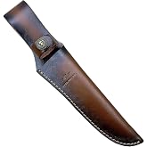 COHOMELARS Fixed Blade Knife Sheath Fits up to 8 Inch Blade,Leather Knife Sheaths Knife Holder Hunting Knife Sheath,Straight Sheath Brown