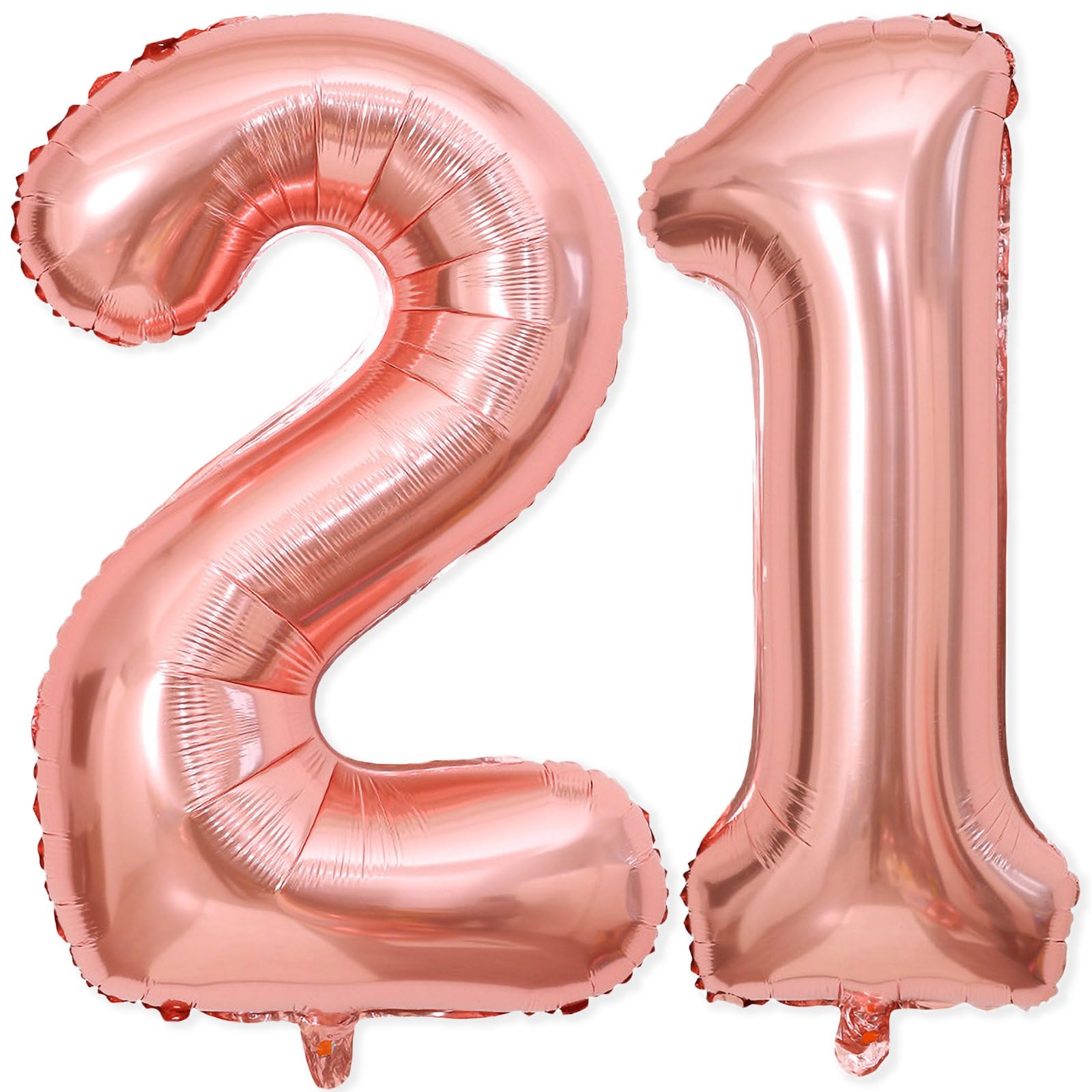 Photo 1 of 21 Balloon Number, 40 Inch Rose Gold Foil Balloons Giant Jumbo Helium Number 21 or 12 Balloons for Girls 21th 12th Birthday Decorations Anniversary Events Party Decorations (Rose Gold)