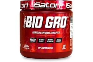 iSatori BIO-GRO Protein Synthesis Amplifier, for Muscle Recovery & Growth, Enhanced Stimulant Free Pre Workout & Colostrum Supplement with Bio-Active Peptides- Unflavored (60 Servings)