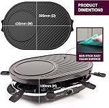 Andrew James 8 Person Traditional Raclette Grill 1200W with 8 Pans view 3