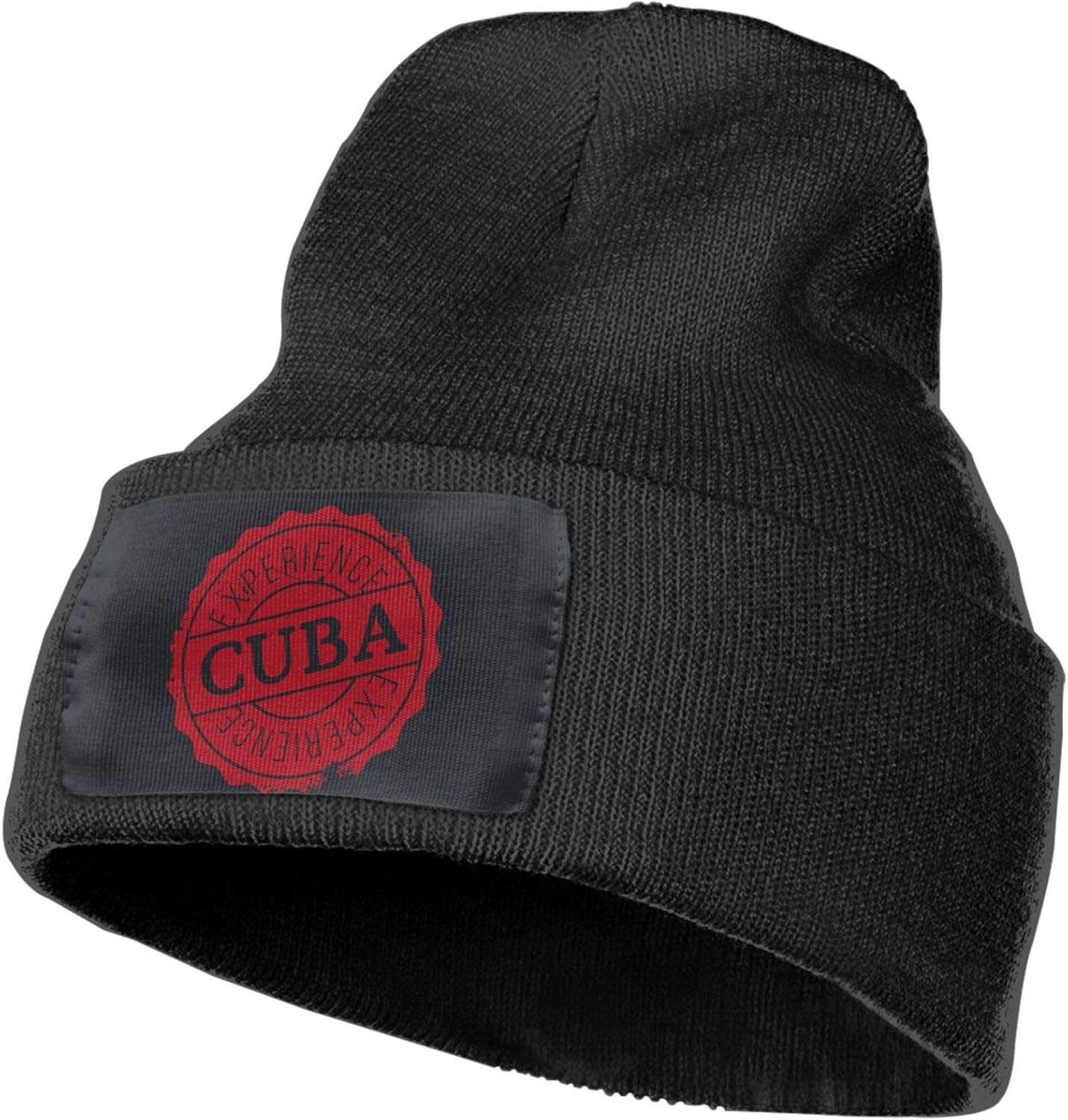 Cuba Country Vintage Cuban National Unisexfashion Stretchy Soft Cotton Beanie Knit Hat Black at