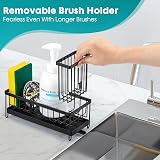 Sinnsally Sink Caddy Kitchen Organizer with Drainage Spout & Brush Holder view 2
