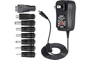 SoulBay 12V Power Supply Universal AC DC Adapter Charger with Adjustable Output 5V 9V 3V 6V 4.5V 7.5V 12 Volt 1A 1.5A 2A for 