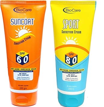 BioCare Anti-Aging Sunscreen SPF-60 + Sport Whitening Sunscreen SPF-80, 200gm