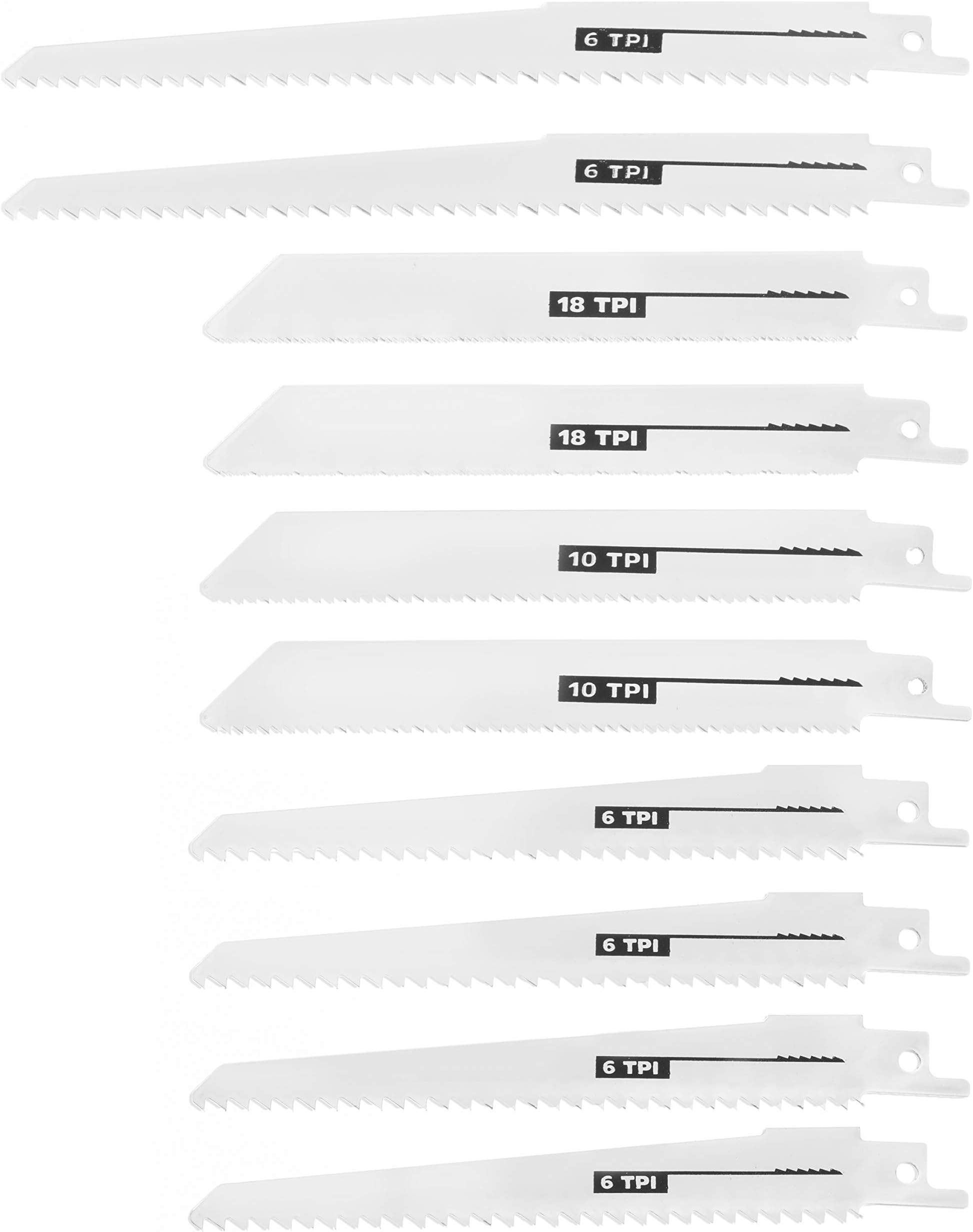 Reciprocating Saw Blades Set by Typhon East (10 Pack) | Sawzall Sawblades for Wood Pruning and Metal Cutting | Sawsall Replacement Blade Kit for DeWalt, Milwaukee, Makita, Black & Decker & More
