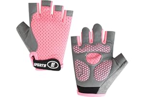 Children's Sports Gloves, Kids Bike Gloves, Fingerless Gloves, Non-Slip& Breathable, Cycling Gloves with Palm Protection, Sui