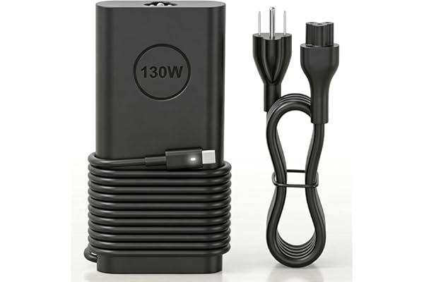 130W USB C Laptop Charger Compatible with Dell XPS 15 17 9575 9500 9510 9520 9530 9700 9710 9720 9730 Precision 5530 5550 5560 5570 5750 5760 5770 Latitude 5401 5411 5501 5511 5520 Power Supply Cord