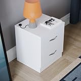 Vida Designs Bedside Table White 2 Drawers Rails 47 x 40 x 36 cm view 8