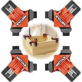 WETOLS 90 Degree Corner Clamp Set, 4 Pcs Adjustable Clamps for Woodworking | 4-Piece Set, 90&deg; Corner Clamps, Fits 3/16"-3/4" Wood, Strong Spring, Easy One-Hand Operation, Durable Polyamide, Gift Box
