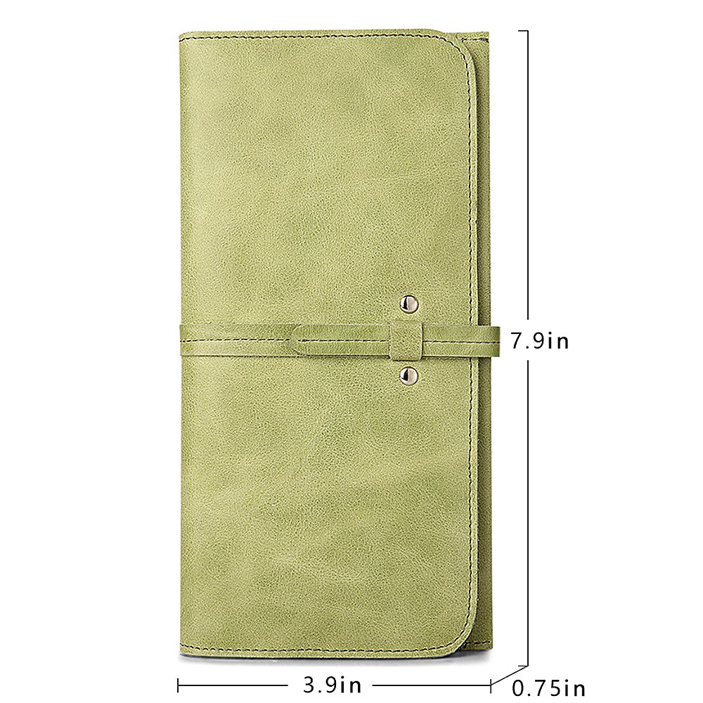 ZOOLER GLOBAL Women’s Genuine Leather Clutch Wallets Wristlet Organizer Purse with Large Space Card Hold Green