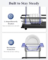 Kitsure Dish Drainer Rack Stainless Steel 2-Tier Counter Organizer 39.3x30.4 cm view 4