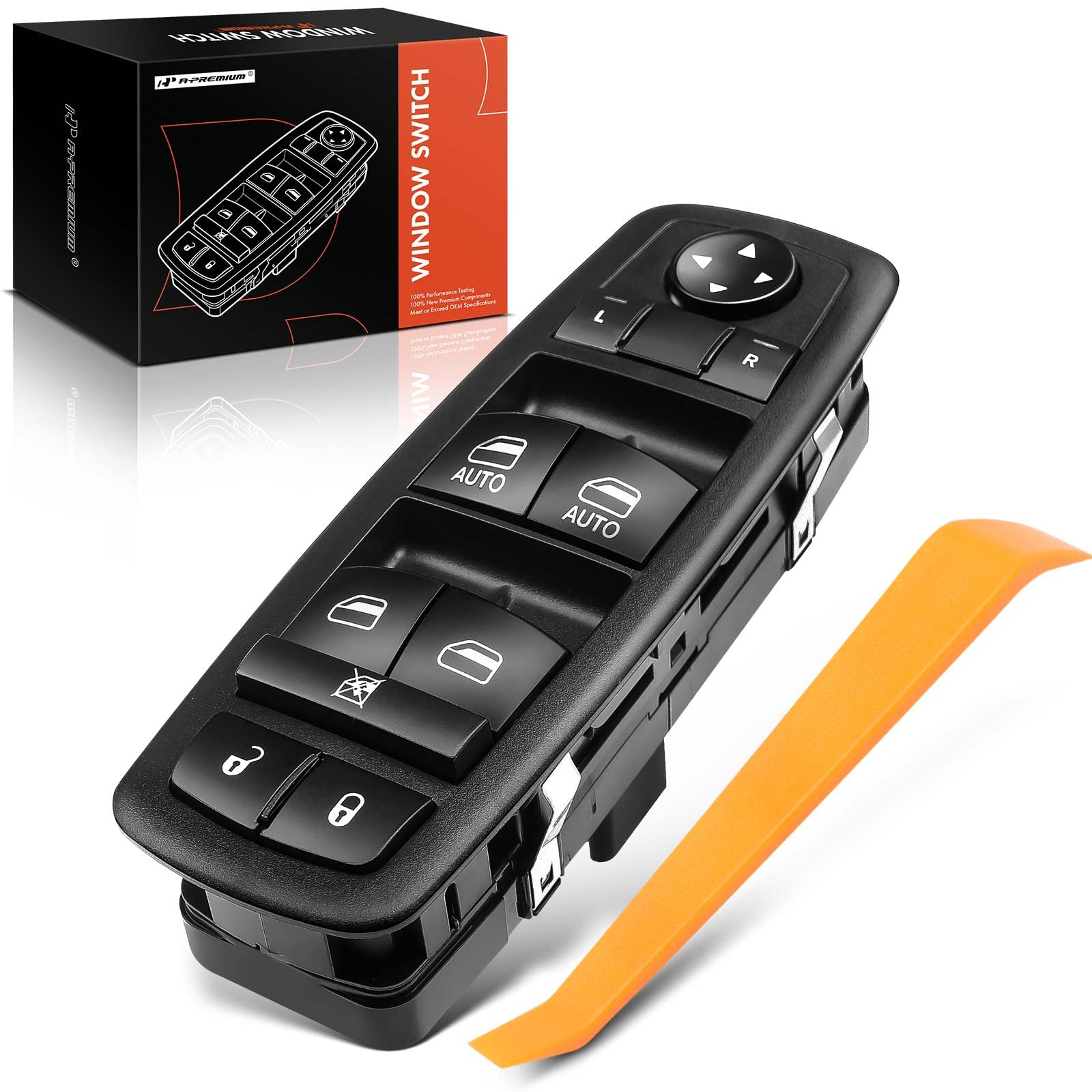 Photo 1 of A-Premium Front Driver Side Master Power Window Switch with 2 AUTO - Compatible with Jeep Cherokee 2014 Sport Utility - 3+9 Pins - without Power Folding Mirrors - Replace# 68141894AA