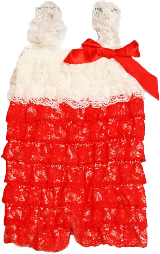 red ruffle romper baby