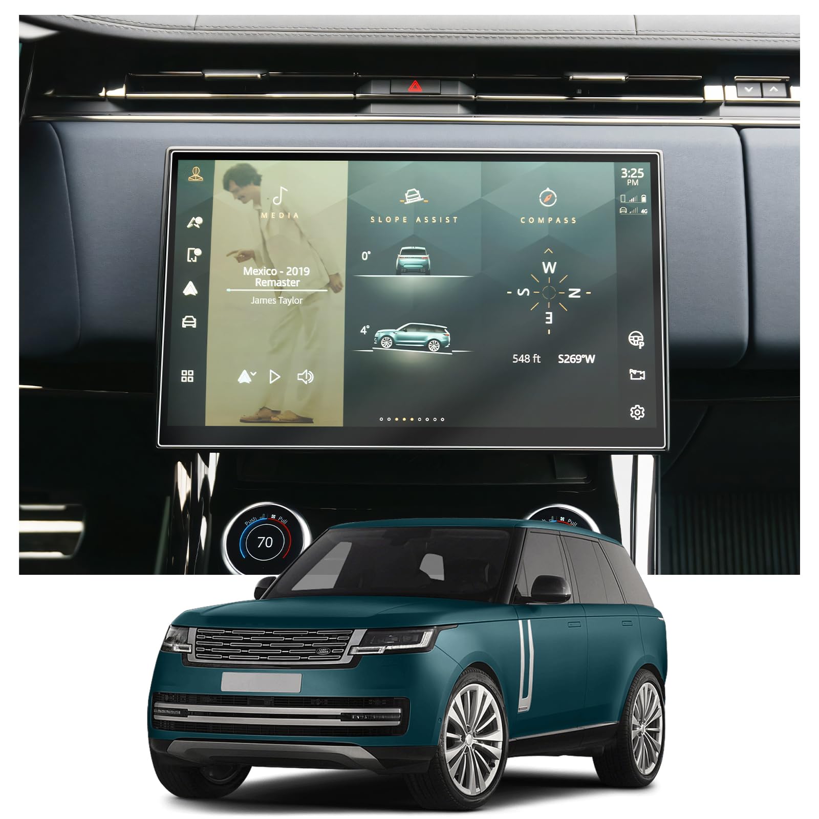 CDEFG Compatible with Range Rover/Sport 2023/2024, Navigation Screen Protector, 4H Scratch-Resistant, 13.1 Inch GPS Screen Protector Navigation Film, Accessories [Pack of 2]