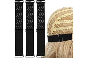 RTWYG 3 Pcs Black Adjustable Wig Grip Band - Silicone Nonslip Elastic Bands With Removable Strap - Accessories for Sewing