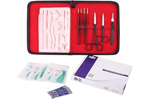 MJW Suture Practice Kit for Medical Student, Complete Suture Practice Kit, Suture Training Include Upgrade Suture Pad with 3 Layers and 14 Wounds with Silicone Suture Pad and Suture Tool kit,