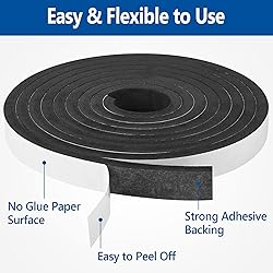 Kikerike Self Adhesive Foam Tape Weatherstrip 1/2In