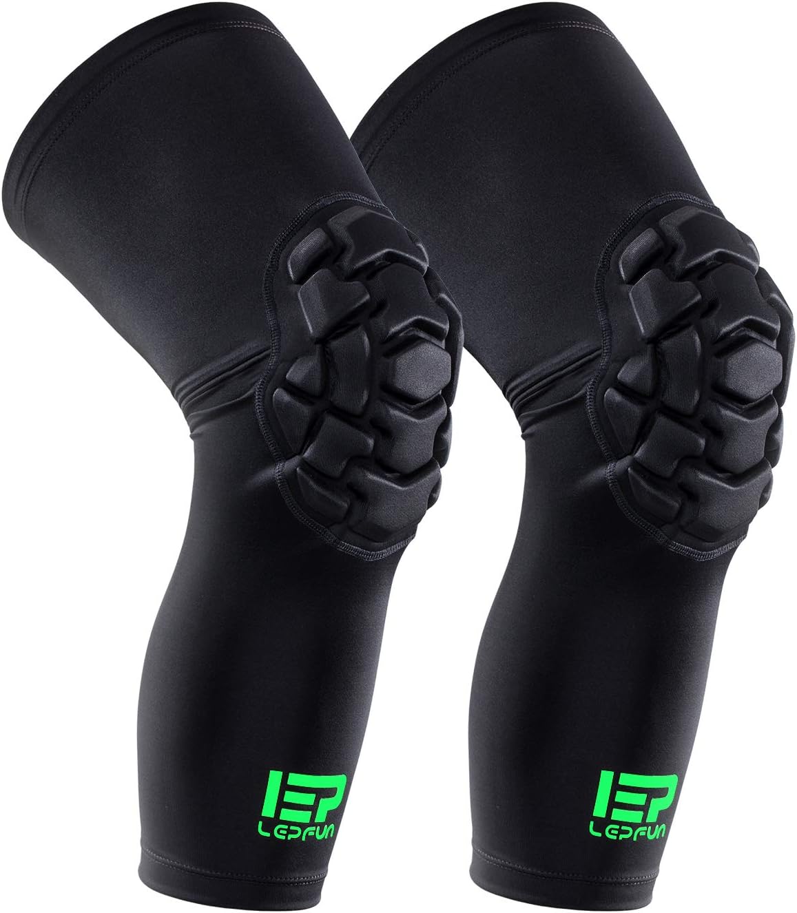 Lepfun A7000 Pro Crashproof Basketball Knee Pads with Antislip Support ，（1 Pair） Kids Adult Leg Sleeve Protector Gear