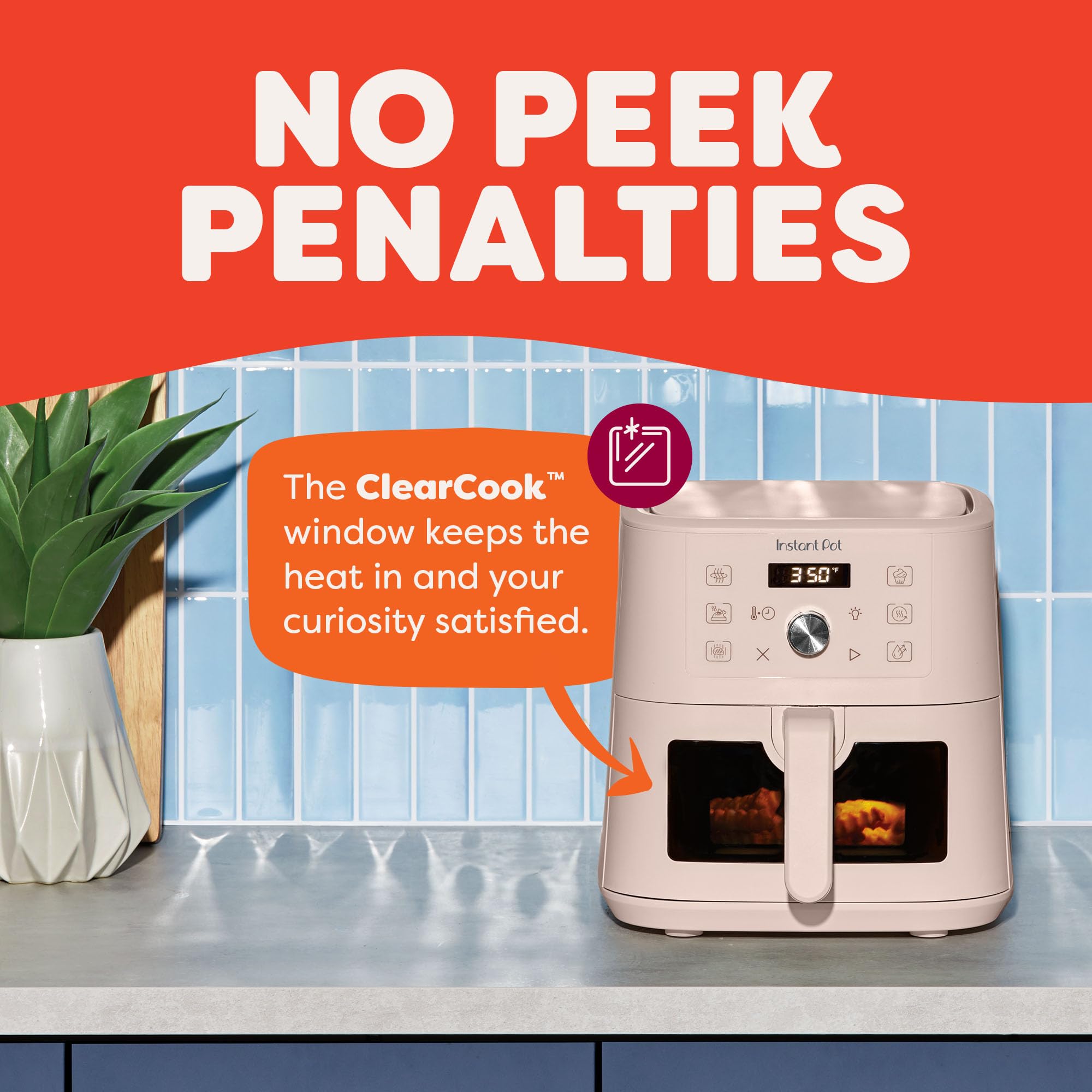 Instant Pot 4QT VORTEX 6-in-1 Mini Air Fryer, Air fry, Bake, Roast, Broil, Dehydrate or Reheat, Rosewater, 4 Quarts