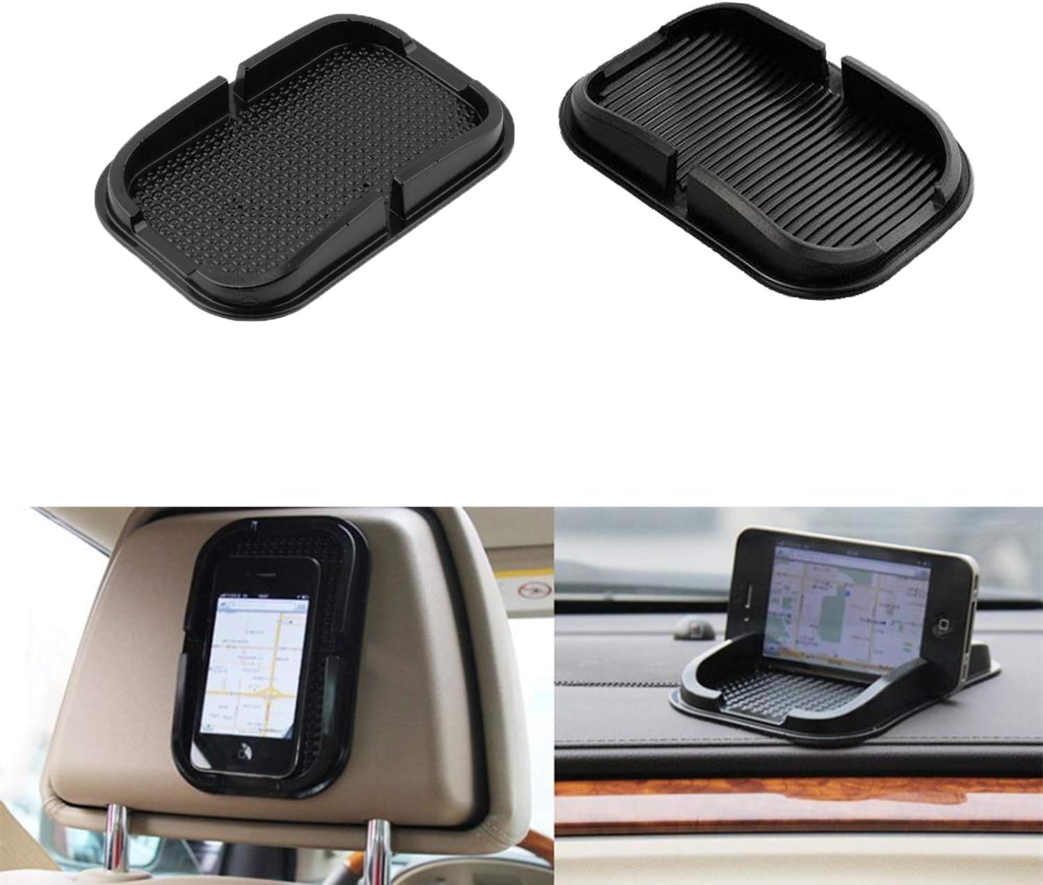 Eipek Dashboard Anti-slip Pad, Car Anti-slide Mat,Rubber Mobile Sticky for Car Dashboard, Car Phone Holder Stand,Coins,Pen,Sunglasses 2 Pcs
