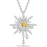 FANCIME Soluna Nexus Necklace for Women Sterling Silver Moon Jewelry Sun Pendant Fine Jewelry Gemstone Birthday Mothers Day Gifts for Wife