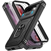 Gritup for Pixel 9A Case Military-Grade Shockproof with Kickstand, Black | with 2 PCS Screen Protector, Slide Camera Cover, Heavy Duty Outdoor Protection Full Body Funda para Google 9 A Phone Cover