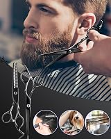 Lictin Hair Cutting Scissors 6.0 Inch Thinning Set Case Black Comb Clip view 9
