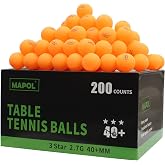 MAPOL 200ct Bulk Table Tennis Balls 3 Star 40mm Advanced Ping Pong Balls | Made of ABS, Durable, Particularly for Multi-ball Practice, Work Well with Ping Pong Robots, Indoor &amp; Outdoor Sports
