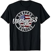 Vintage 1963 Stamp 63rd Birthday Gift Men Women 63 Year Old T-Shirt