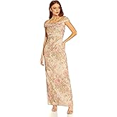 Adrianna Papell Womens Off Shoulder Metallic Gown