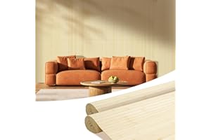 OUZUGIE 2 Pack 96x48 Inch Natural Bamboo Wall Panel – Raw Pole Wrap Paneling for Walls, Ceilings, Cabinets, Furniture – Ideal for Bedroom, Living Room & Office DIY Decor