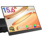 EVICIV Portable Monitor 15.6" 1080P, FHD Travel Monitor for Laptop, IPS Portable Screen w/VESA & Kickstand, USB-C Mini HDMI E