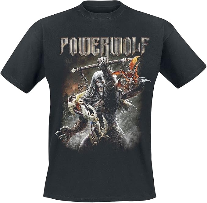 Powerwolf Call of The Wild Men's ShortSleeved TShirt Black, Regular/Regular Fit Amazon.co.uk