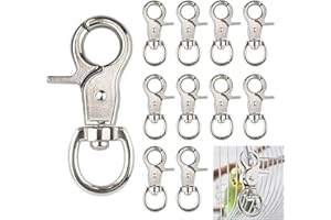 AUTOKCAN 10PCS Trigger Snap Hooks 2.32'' x 0.82'' Heavy Duty Swivel Snap Hooks Metal Clasps Lanyard Clips for Bird Cage Key Chains