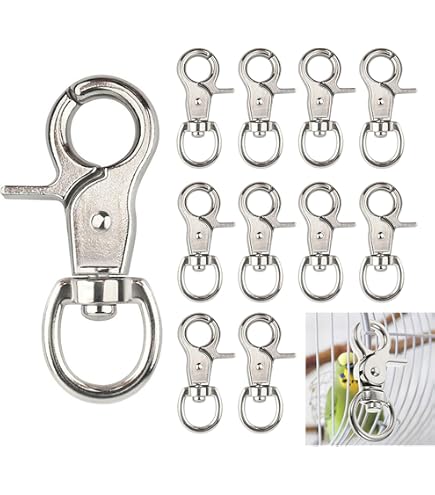 Mousquetons Pivotants Avec Anneau En D à Vis - Lot De 6 - Alliage De Zinc Résistant - Rotation 360° - Pour Clés, Sacs, Accessoires, Bricolage