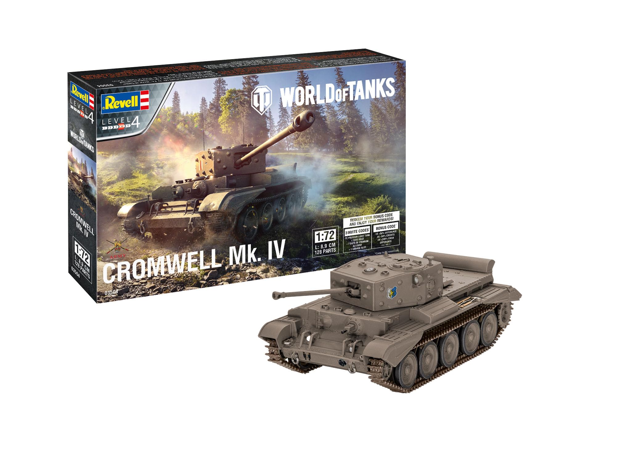 Revell 03504 Cromwell Mk. IV World of Tanks 1:72 Plastic model kit, Unvarnished
