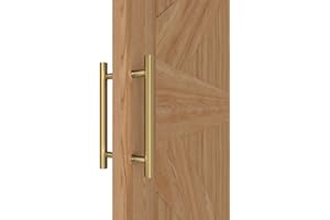 LVYIHAN Titanium Gold Round Barn Door Handles 12"/24"/36"/48"/59'', Pull Push Long French Door Handle Double Sided, Large Front Exterior Shower Door Pull Handles