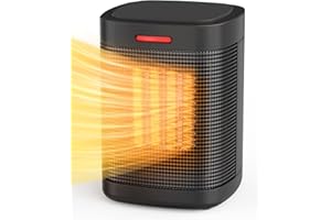 OPRUNSY 500W PTC Small Ceramic Electric Heater, Portable Electric Space Heater with One-Click, Fast Safety Heating, Overheating and Tip-Over Protection, Mini Space Heater for Indoor Use Office Bedroom
