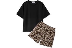 Arshiner Girls 2 Piece Outfits Summer Clothes Short Sleeve Tops and Short with Pockets Kids Fashion Clothing Sets