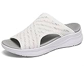 YESWIN Womens Orthopedic Platform Slides Sandals with Arch Support Ladies Comfortable Walking Open Toe Plantar Fasciitis Slip On for Summer