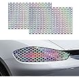Lecctso 2PCS Car Rear Tail Light Lamp Stickers Honeycomb Type Decal, 18.9"×11.8" Car DIY Self Adhesive Tint Film Sheet Universal for Car Rear Tail Light Headlamp Taillight Cover Trim (Colored)