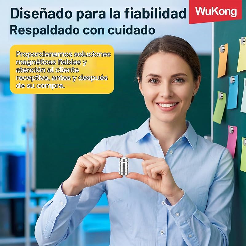 Wzone 100 Piezaas Imanes Potentes, 6×3mm Imanes de Neodimio Imán Nevera, Imán Pequeños Redondos para Tablones de Anuncios, Fotografías y Oficinas — foto 7 de 7