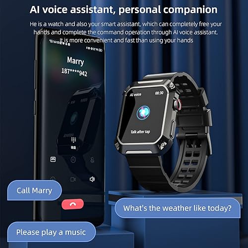 LOKMAT Military Smart Watches for Men 5ATM/IP68K Waterproof