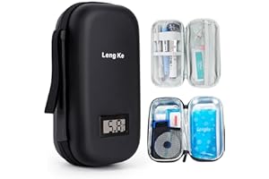 SUNMON Insulin Cooler Travel Case with Temperature Display, TSA Approved Diabetic Medication Cooler for Travel with 2 Ice Pac